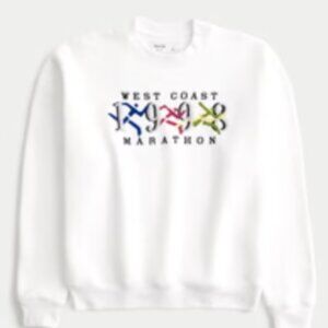 Hollister Men's Boxy West Coast Marathon Graphic Crew Sweatshirt, Large, EUC